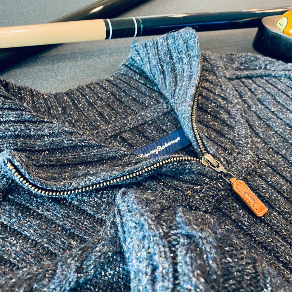 Tommy Bahama Ribbed Knit 1/4 Zip Sweater